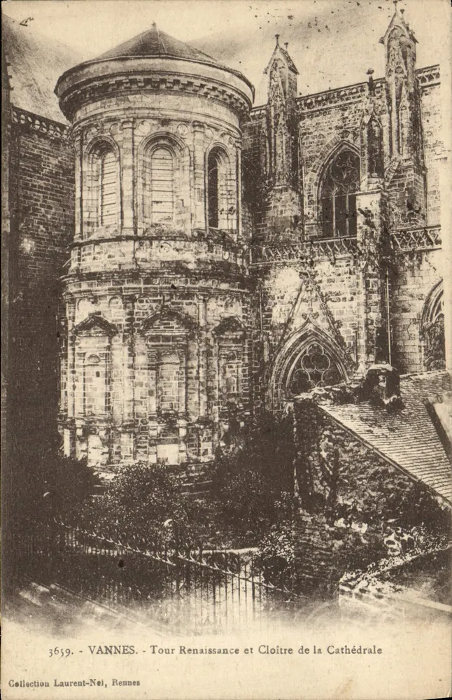 VANNES - Torre Renascentista e Claustro da Catedral — Coleção Laurent-Nel, Rennes, n° 3659 - Frente