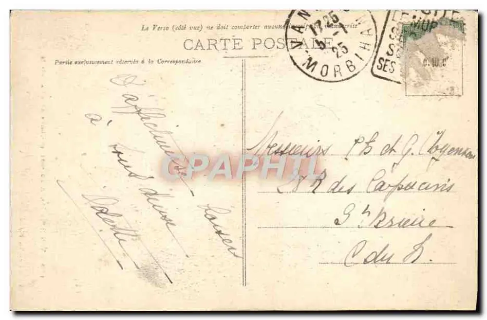VANNES - Torre Renascentista e Claustro da Catedral — Coleção Laurent-Nel, Rennes, n° 3659 - Verso