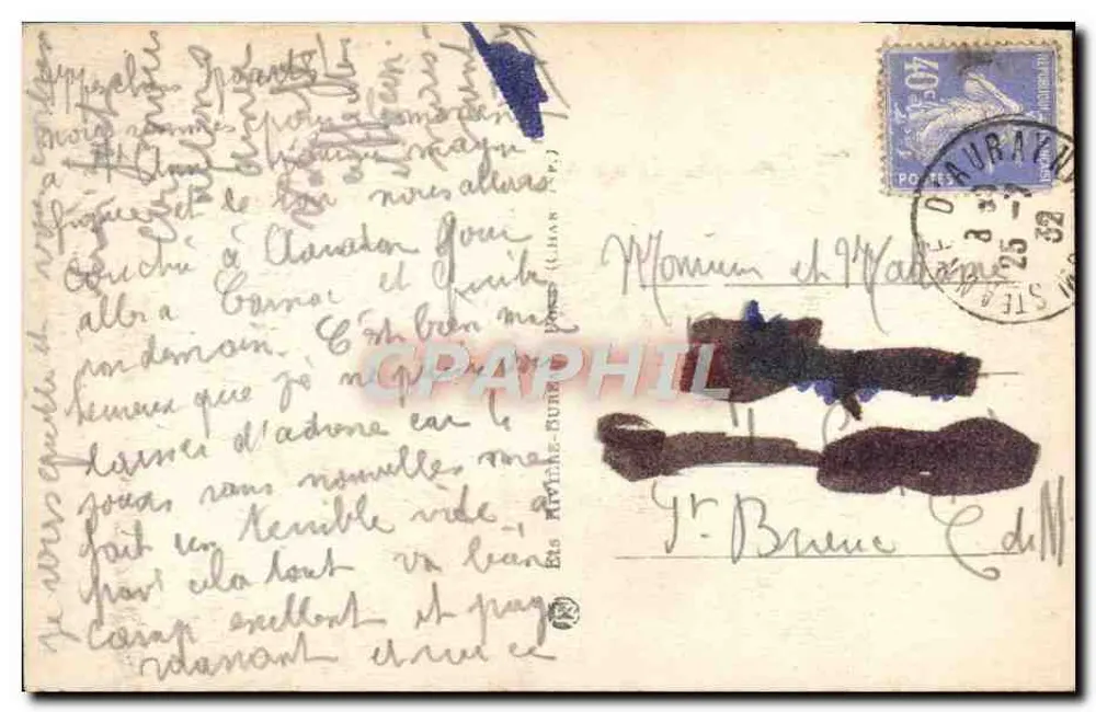 Ste-ANNE-d'AURAY (Morbihan) — estátua da Virgem e da Criança — Edit. Guinga n°2435 - Verso