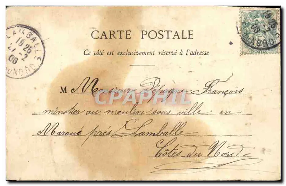 PONTIVY — Mulher vestindo traje tradicional segurando um guarda-chuva — Coleção G. D. de Nautes - Verso