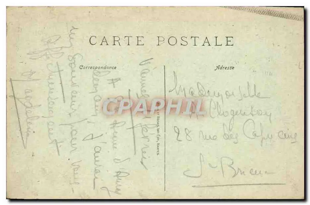 VANNES — Der Rathausplatz — unbekannter Verlag, Nr. 9 - Rückseite