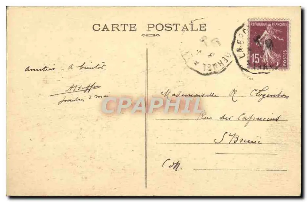Schloss Josselin — Ansicht von der Seite des Kanals — Coll. E. Hamonic, St-E. - Rückseite