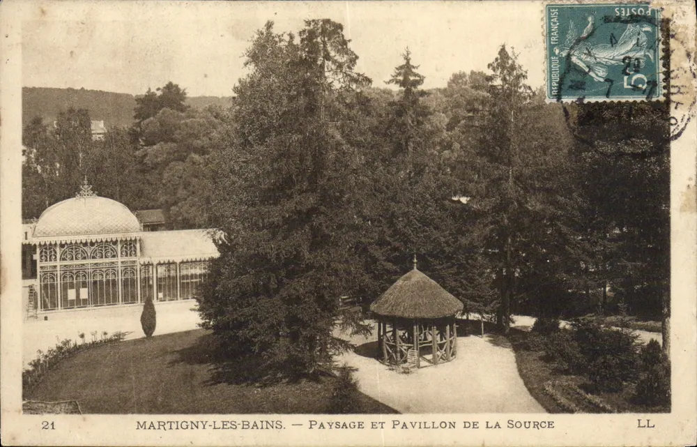 Martigny-les-Bains — Paesaggio e Padiglione della Sorgente — LL, n°21 - Recto