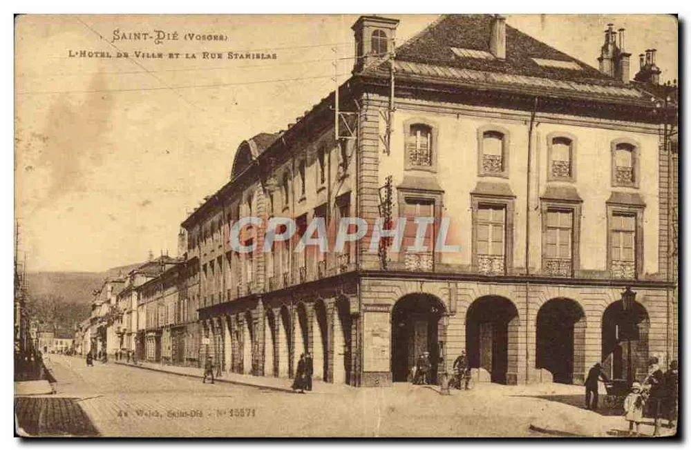 Saint-Dié (Vosges) — Das Rathaus und die Straße Stanislas — A. Wels, Saint-Dié, Nr. 13871 - Vorderseite