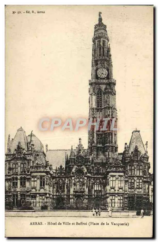 Arras - Rathaus und Glockenturm (Place de la Vacquerie) — Verlag B., Arras, Nr. 10 - Vorderseite