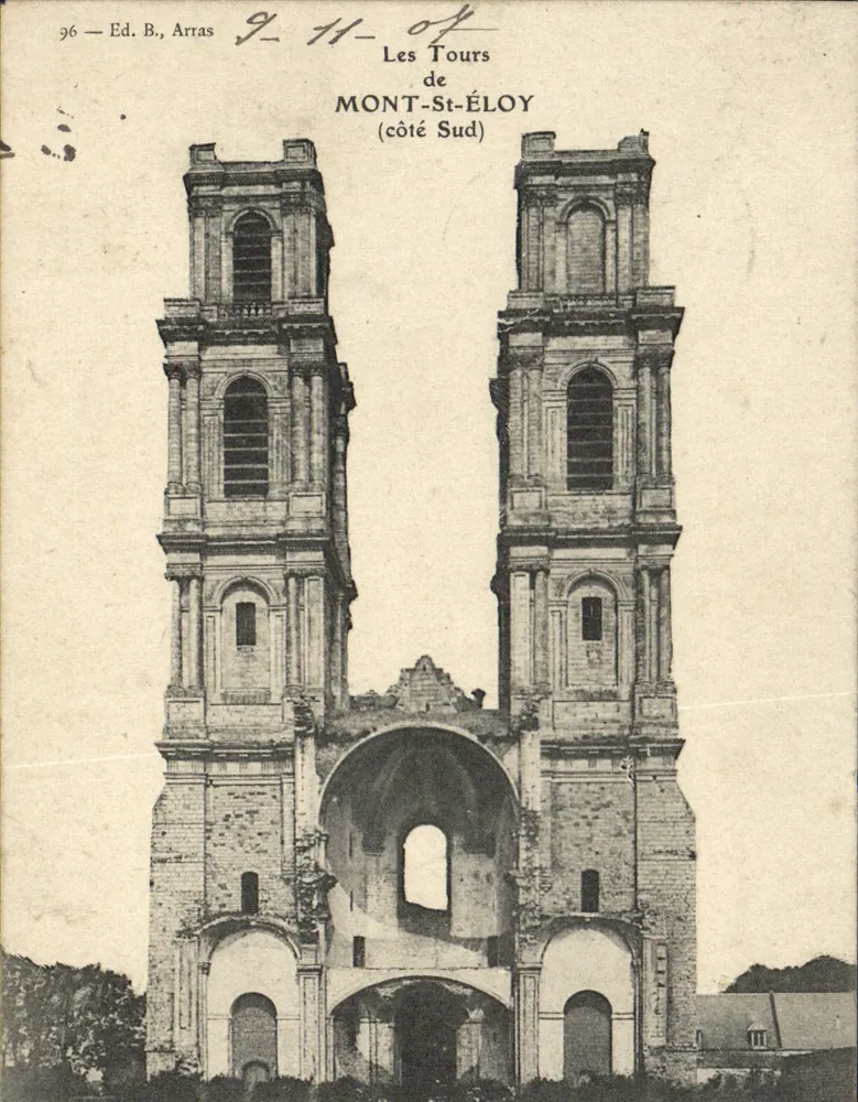 As Torres de MONT-ST-ÉLOY — lado Sul — Ed. B., Arras, n° 96 - Frente
