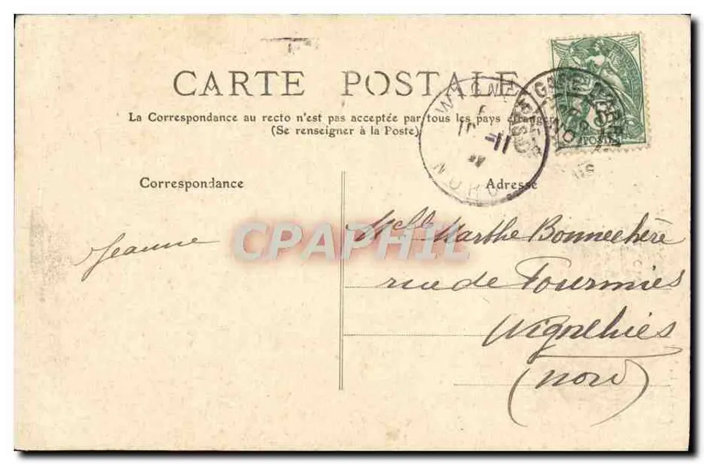 As Torres de MONT-ST-ÉLOY — lado Sul — Ed. B., Arras, n° 96 - Verso