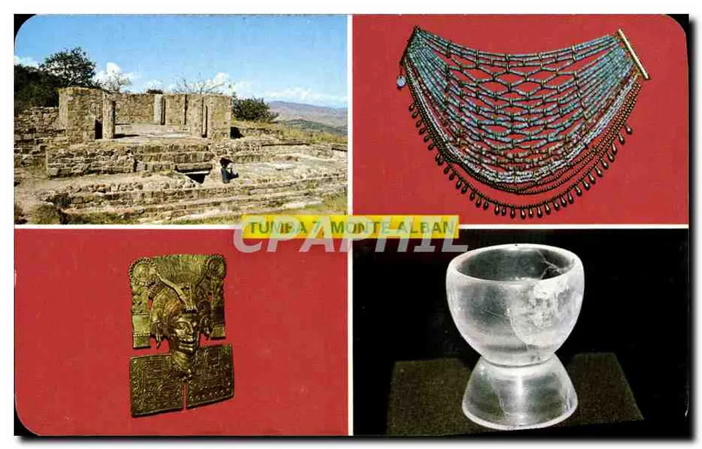 Tumba 7 Monte Albán — objetos arqueológicos — Vistacolor, série V2627 - Frente