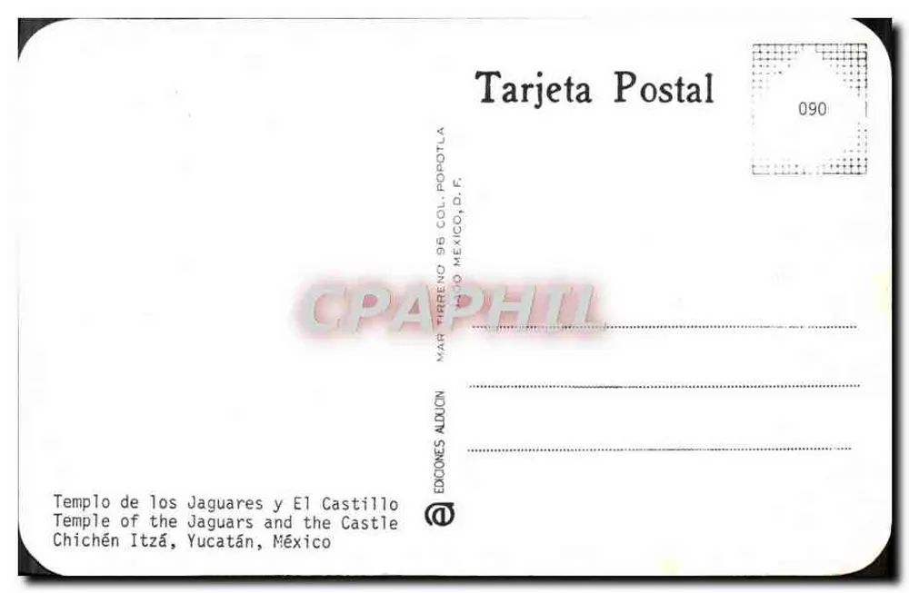 Templo dos Jaguares e El Castillo — Chichén Itzá, Yucatán, México — Éditions Alducin, n° 090 - Verso