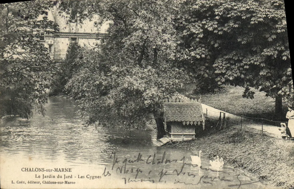 Châlons-sur-Marne — Der Jardin du Jard — Die Schwäne — L. Coëx, Verlag - Vorderseite