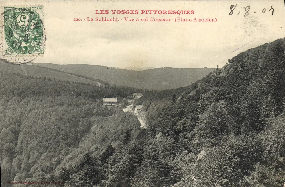 Die malerischen Vosges — Vogelperspektive von La Schlucht (elsässische Seite) — Photo. Hoegner & Ernst, Colmar - Vorderseite