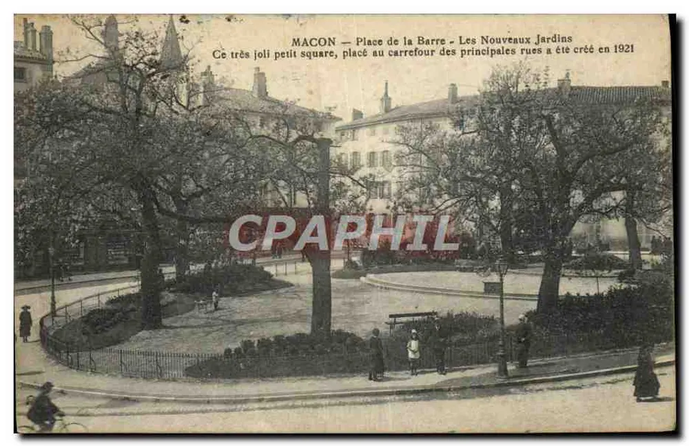 Mâcon — Place de la Barre — Les Nouveaux Jardins — Erstellt im Jahr 1921 - Vorderseite