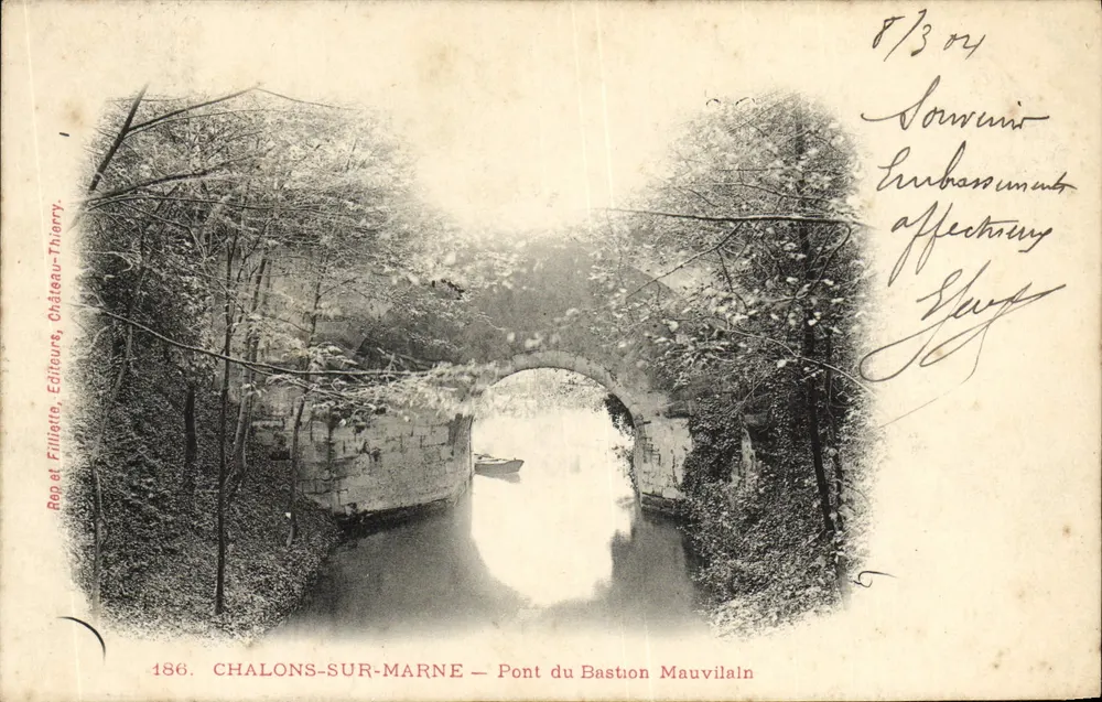 Châlons-sur-Marne — Pont du Bastion Mauvilain — Rep et Filliette, Château-Thierry, n°186 - Vorderseite