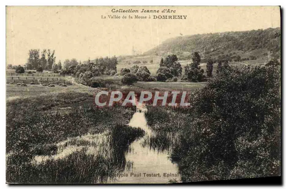 A Vale da Meuse em DOMREMY — Coleção Joana d'Arc — Fototipia Paul Testart, Epinal - Frente