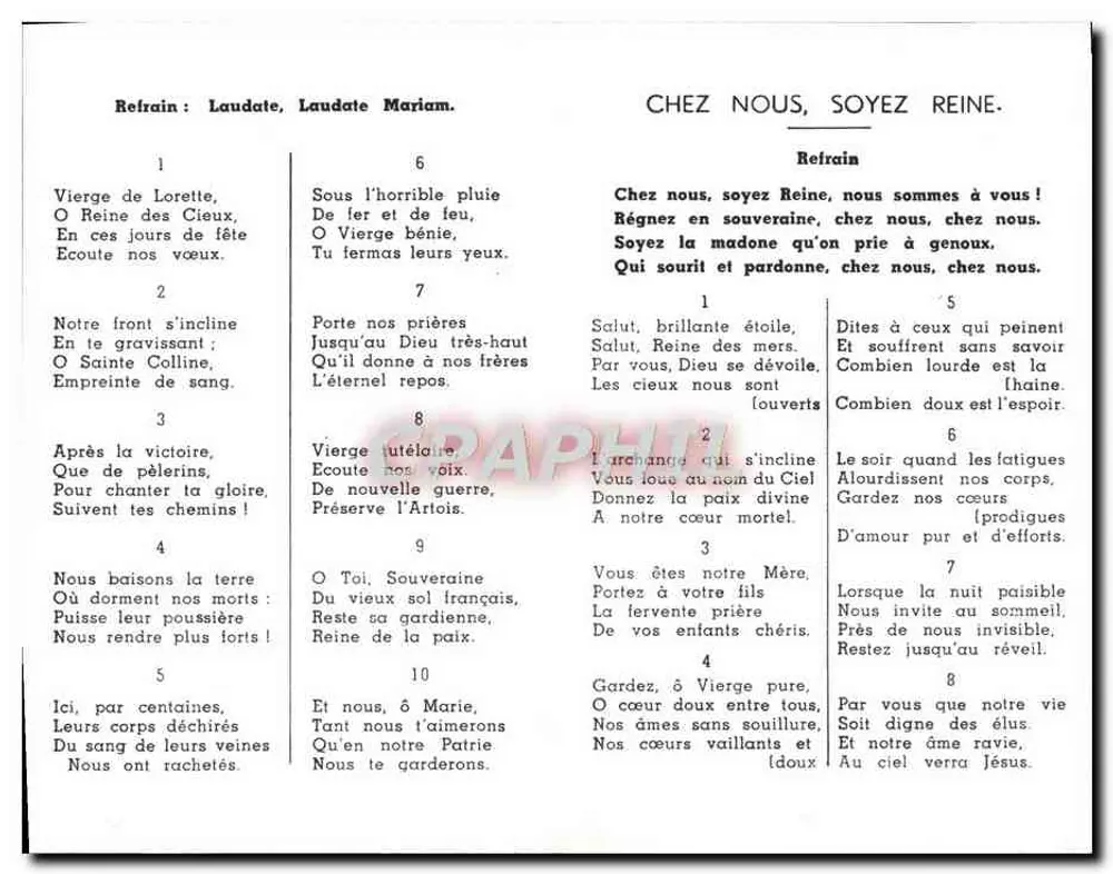Notre-Dame de Lorette — Gebete und Gottesdienst — Ed. J. Lé Marigny, La Seyne (Var) - Rückseite