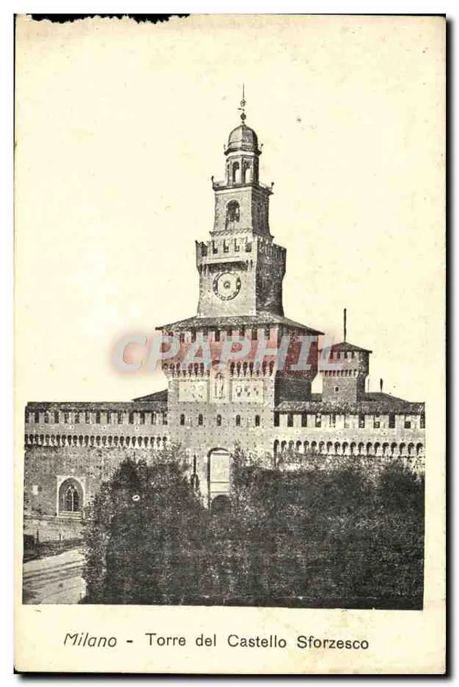 Milano - Torre del Castello Sforzesco — éditeur non visible, n° de série non lisible - Voorkant