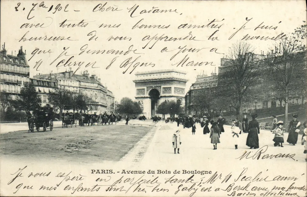 Paris — Avenue du Bois de Boulogne — Arc de Triomphe — M. Ravanes - Vorderseite