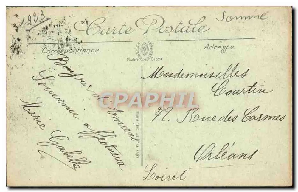 Amiens — Monumento das Ilustrações Picardas — LL - Verso