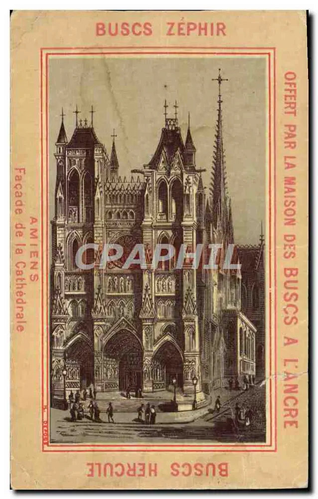Façade de la Cathédrale d'Amiens — illustration gravée — éditeur BUSCS ZÉPHIR, n° 312001 - Vorderseite