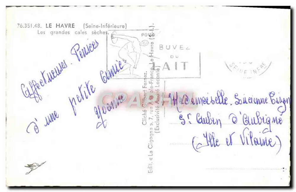 Le Havre — Les grandes cales sèches — La Cigogne - Verso