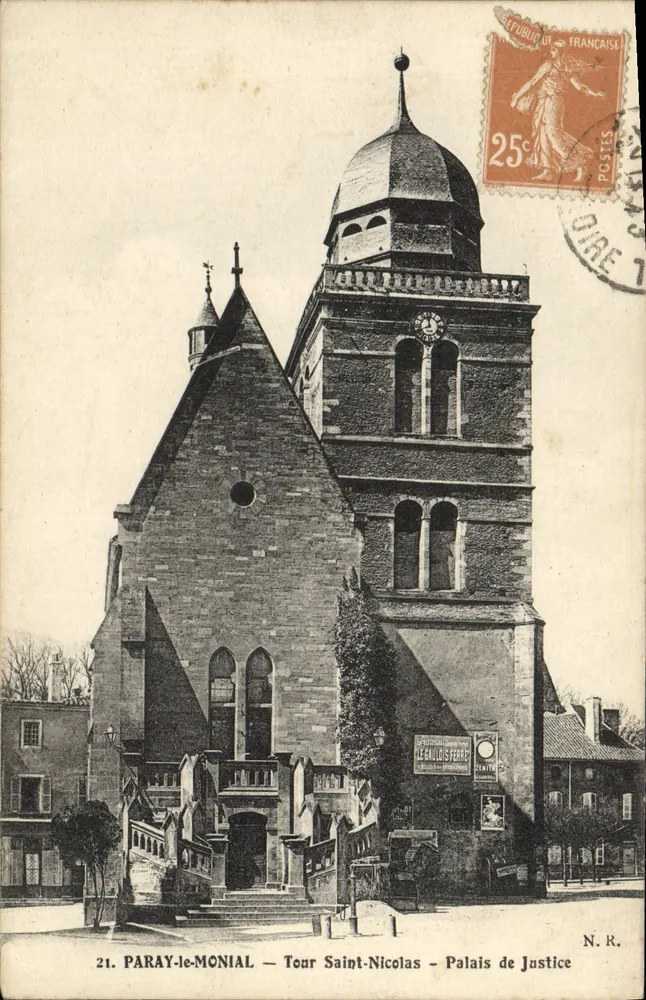 Paray-le-Monial — Turm Saint-Nicolas - Palast der Justiz — N.R. - Vorderseite