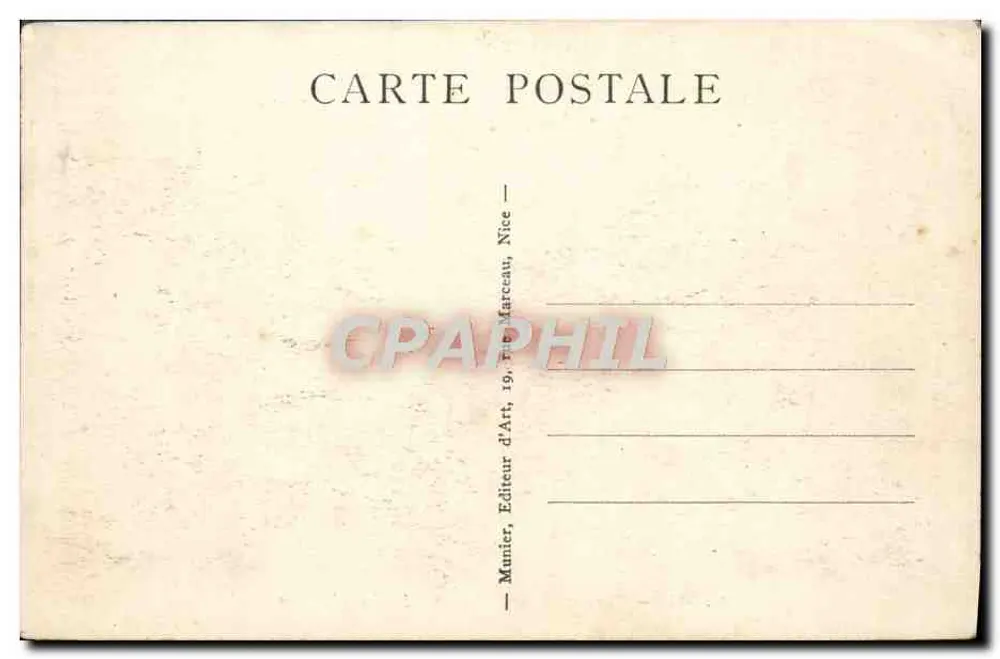 Nice — Promenade des Anglais und Garten Albert Ier — Munier, Kunstverlag, Nice - Rückseite