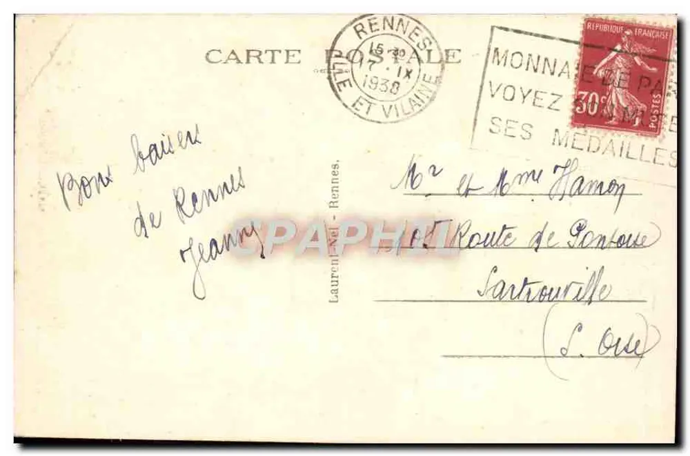 Rennes — Au Thabor — Les Serres — Lott - Verso