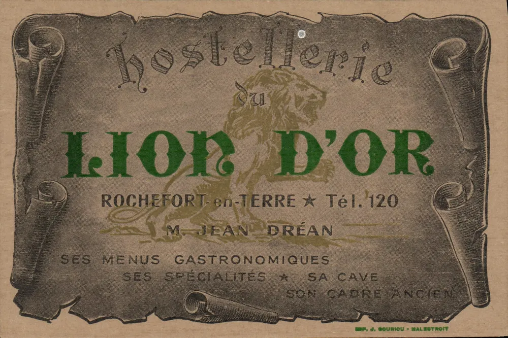 Hostellerie du Lion d'Or — Rochefort-en-Terre — Imp. J. Souriou - Balestroit - Vorderseite