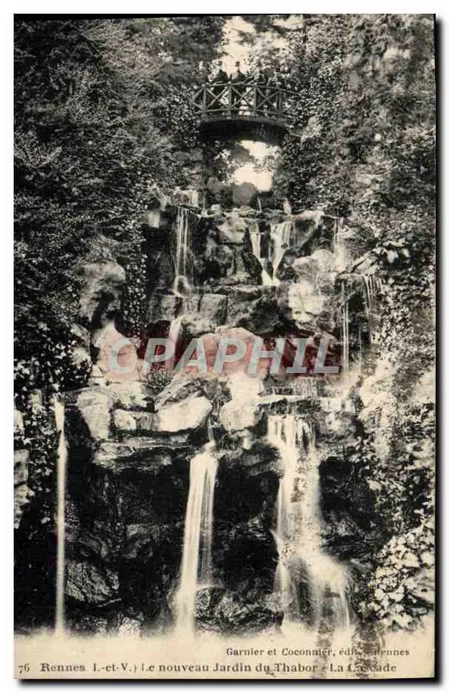 Der neue Garten des Thabor - Die Wasserfall — Garnier et Coconnier, Verleger, Rennes - Vorderseite