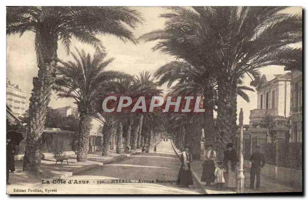 Hyères - Avenue Beauregard — La Côte d'Azur — Édition Poullan, Hyères - Vorderseite