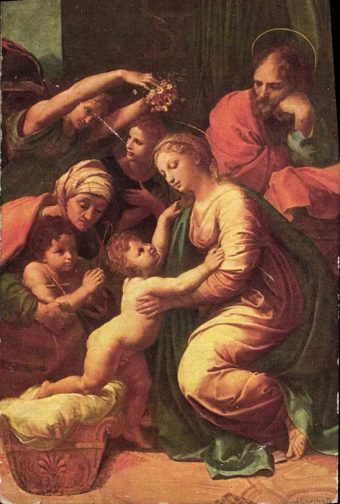 A Santa Família dita de Francisco 1º — pintura de Raphaël Santi dito Raphaël SANZIO — Museu do Louvre - Frente