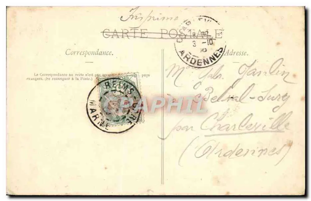 Reims — Haus der Musiker, Rue de Tambour — Verlag BIC, n° 114 - Rückseite