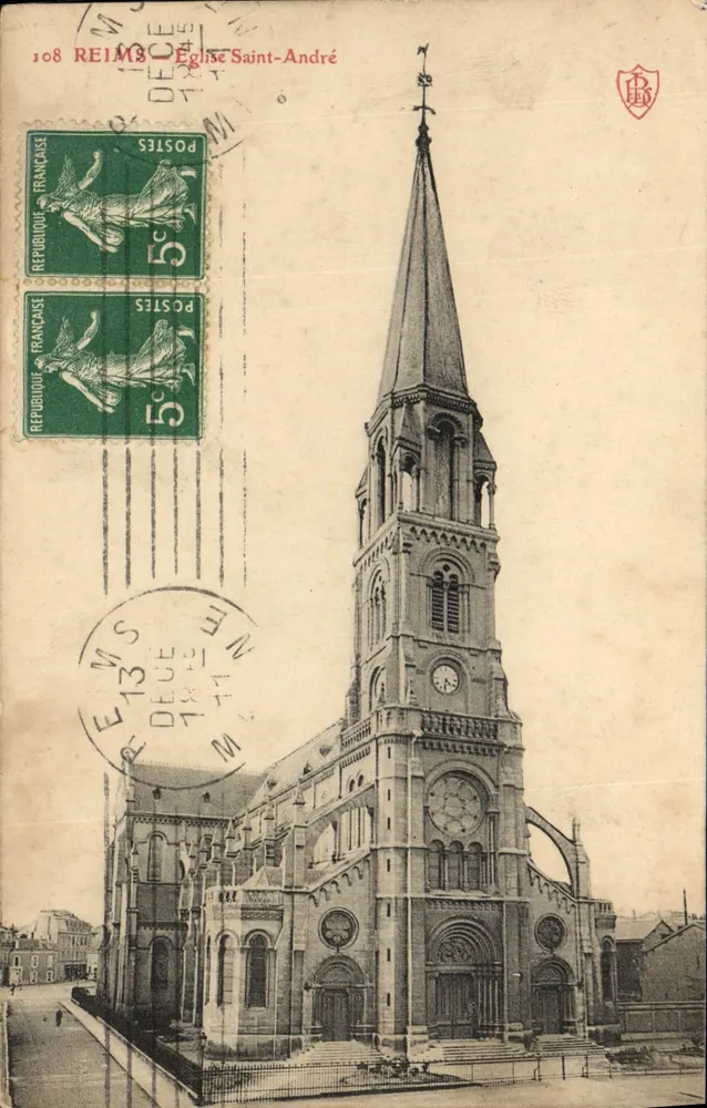 Reims — Igreja de São André — Editor P. DÉC. n°108 - Frente