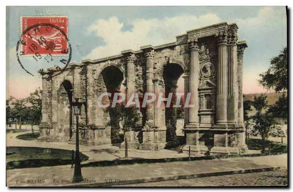 Reims — A Porta Mars — ND Photo - Frente