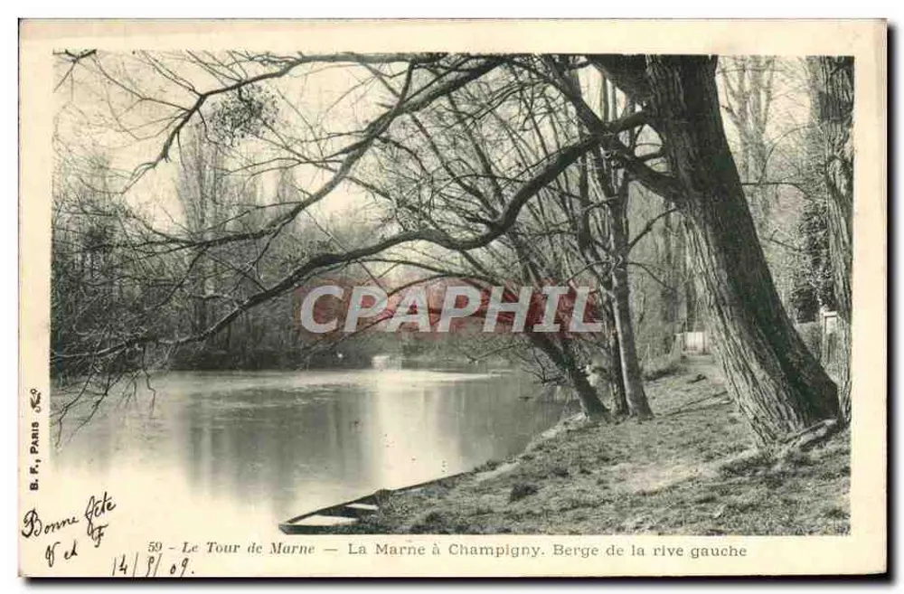 Die Marne bei Champigny — Ufer der linken Seite — B. F., Paris, n°50 - Vorderseite