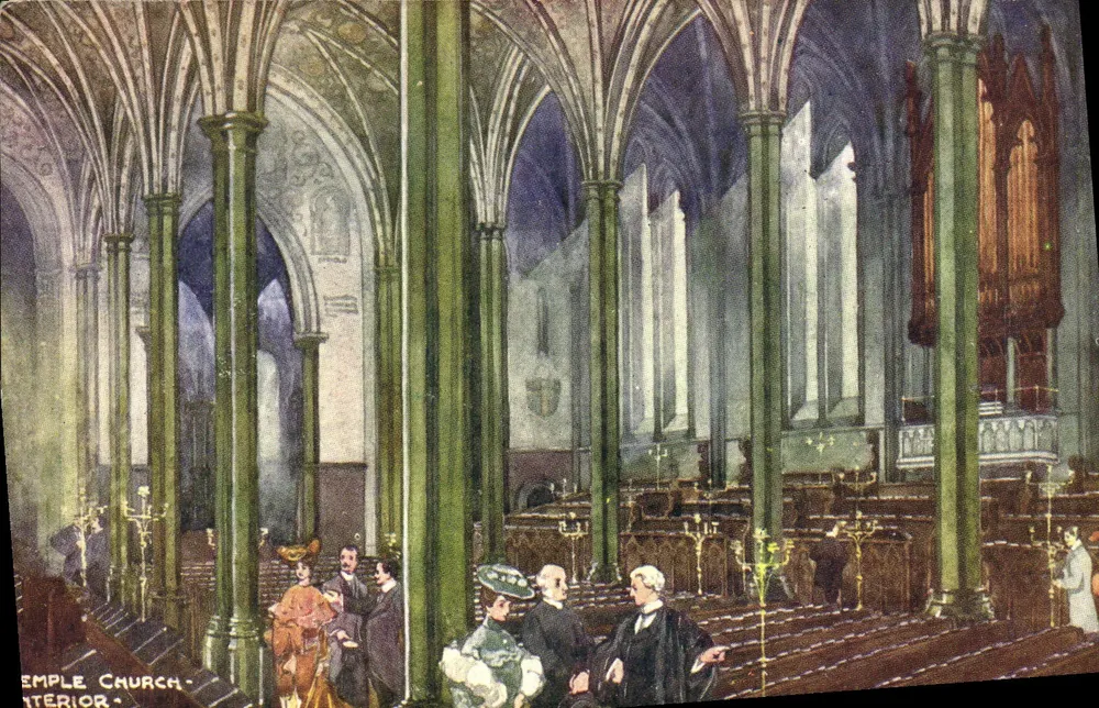 Igreja do Templo — Interior — G. Smith, 15, Strand Green Road, Londres - Frente