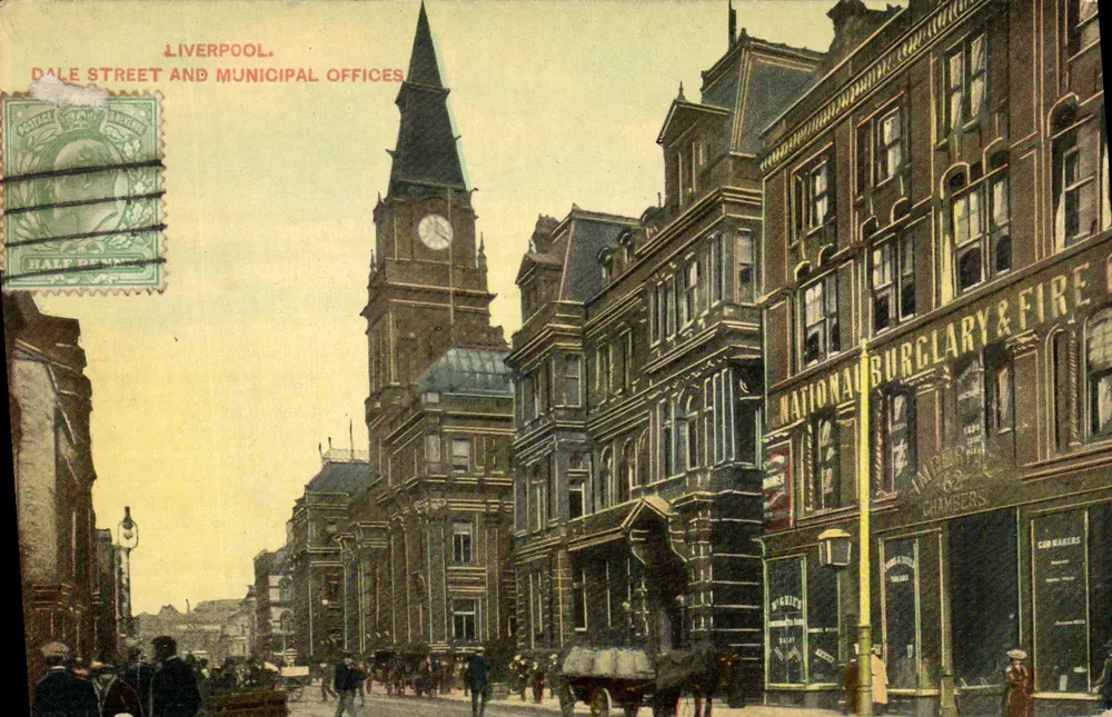 Liverpool. Dale Street und Municipal Offices — Tuck's Post Card n°4757 - Vorderseite