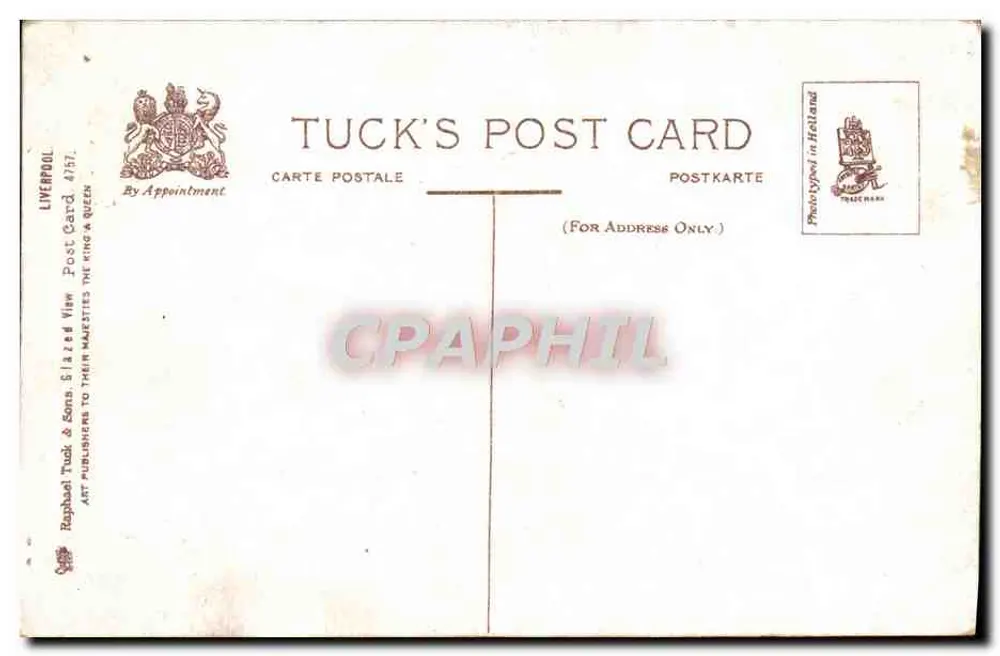 Liverpool. Dale Street und Municipal Offices — Tuck's Post Card n°4757 - Rückseite
