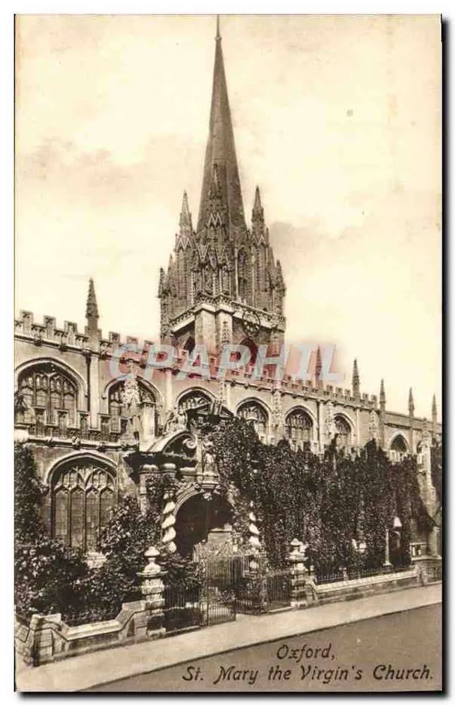 Oxford, St. Mary the Virgin's Church — Ansicht der Kirche mit ihrem gotischen Turm — Frith's Series, n° 41168 A - Vorderseite