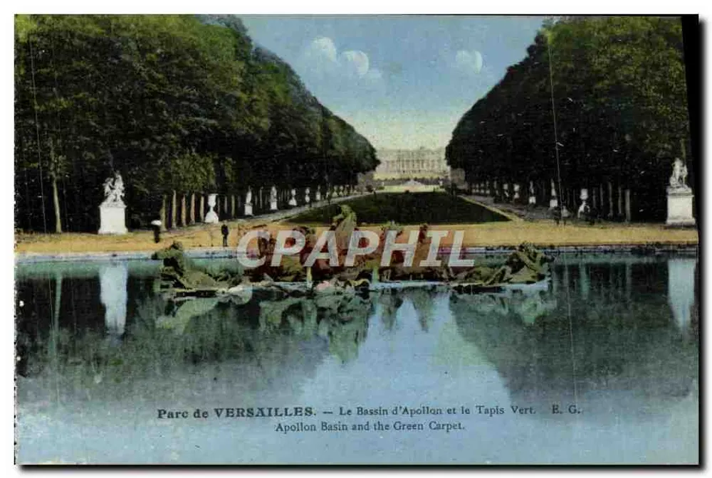 Park von VERSAILLES — Der Apollo-See und der Grün Teppich — E. G. - Vorderseite