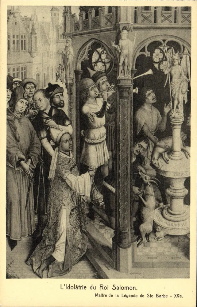 Die Götzerei des Königs Salomon — Meister der Legende von Saint Barbara - 15. Jahrhundert. - Vorderseite