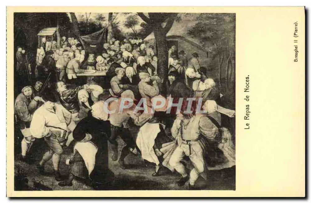 O Banquete de Casamento — reprodução da pintura de Pieter Bruegel o Velho — editor não identificado - Frente