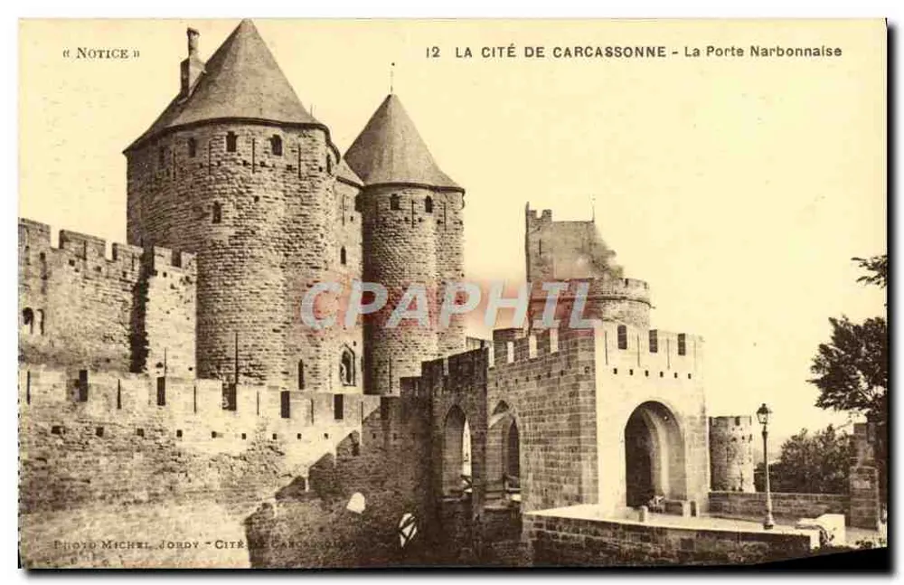La Cité de Carcassonne — La Porte Narbonnaise — Michel Jordy, n°12 - Recto