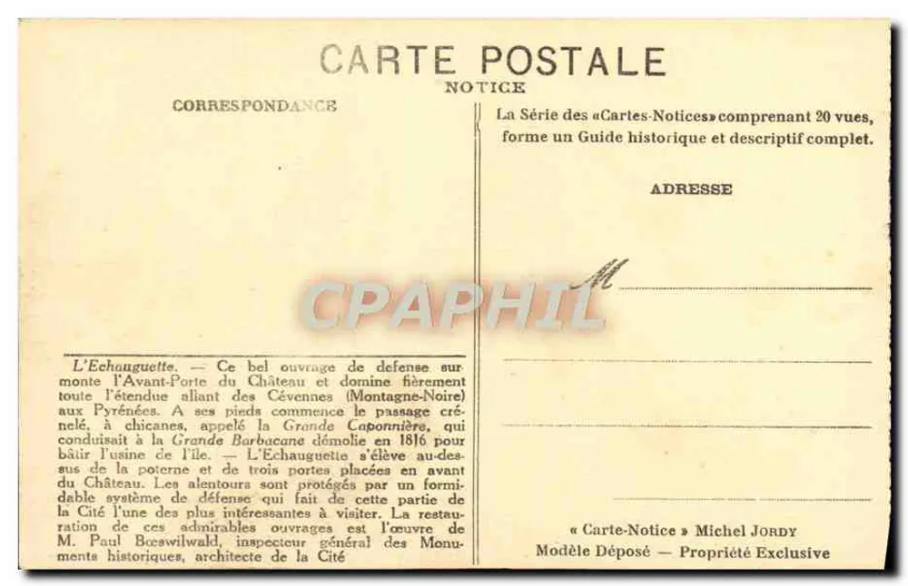 Carcassonne - La Torre di Difesa dell'Echauguette — Notizia — Foto Michel Jordy - Verso