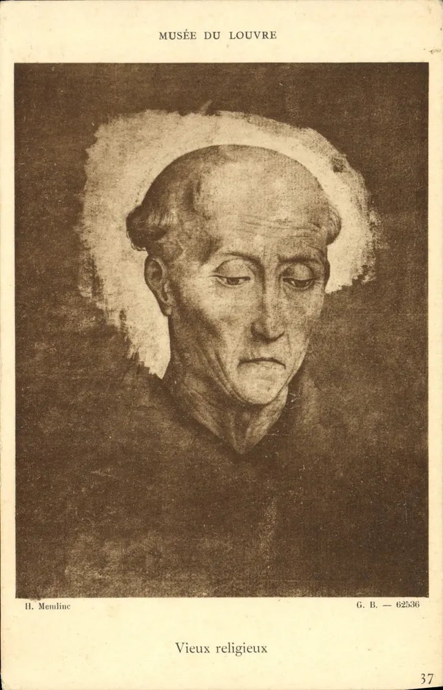 Alter religiöser Mann — Werk von H. Memlinc — Louvre-Museum, G.B. 62536 - Vorderseite