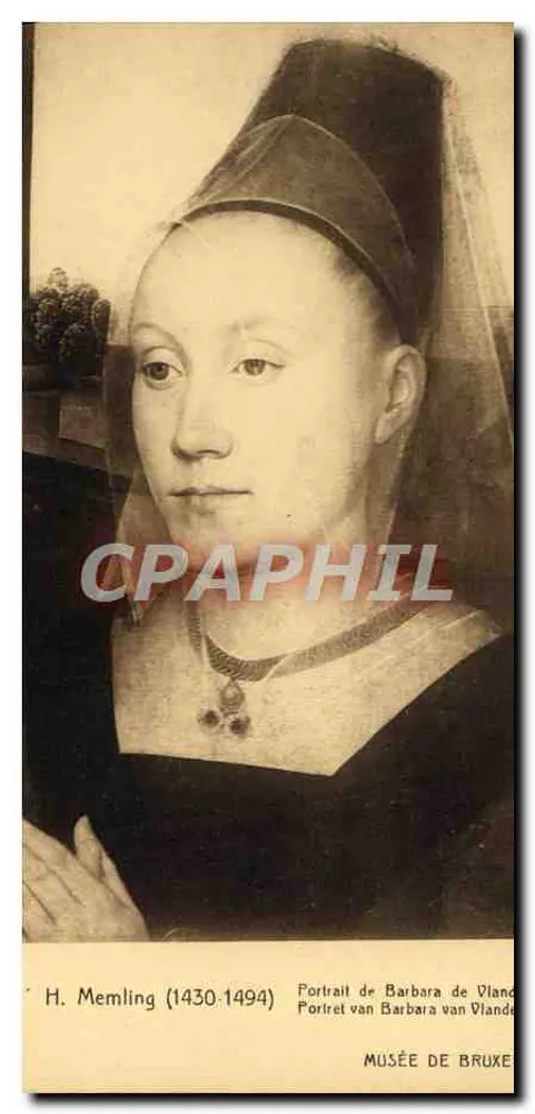Porträt von Barbara de Vlande — H. Memling (1430-1494) — Musée de Bruxelles - Vorderseite