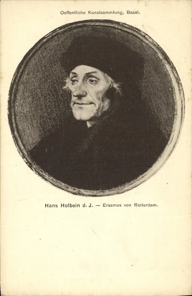 Erasmus von Rotterdam — Portrait von Hans Holbein dem Jüngeren — Oeffentliche Kunstsammlung, Basel - Vorderseite