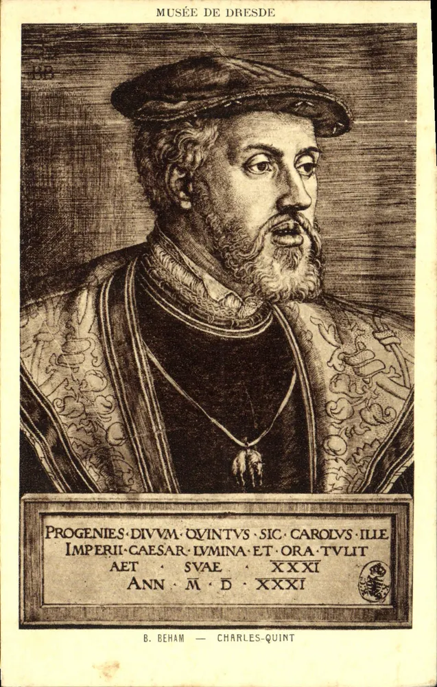 Karol V — Progenies Divum Quintus Sic Carolvs Ille — Muzeum w Dresdenie — B. Beham - Awers