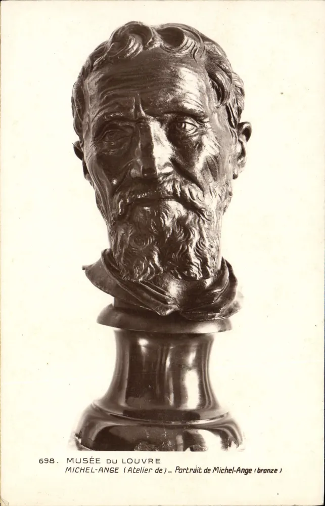 Büste von Michelangelo — Louvre-Museum — Atelier von Michelangelo (Bronze) - Vorderseite