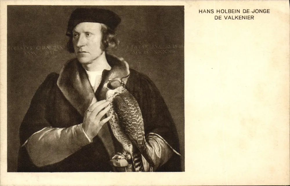 Hans Holbein der Jüngere — Portrait mit Falken — Uitgave Weenenk en Snel, Den Haag - Vorderseite